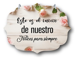 Letrero Pajes Boda Diseño 40x30cm Decoración L5