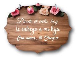 Letrero Pajes Boda Diseño 40x30cm Decoración K1