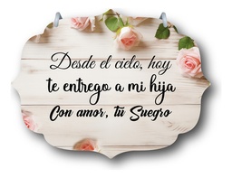 Letrero Pajes Boda Diseño 40x30cm Decoración L1