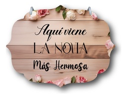 Letrero Pajes Boda Diseño 40x30cm Decoración E7