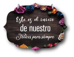 Letrero Pajes Boda Diseño 40x30cm Decoración D5