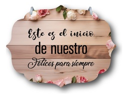 Letrero Pajes Boda Diseño 40x30cm Decoración E5