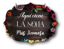 Letrero Pajes Boda Diseño 40x30cm Decoración B7