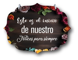 Letrero Pajes Boda Diseño 40x30cm Decoración B5