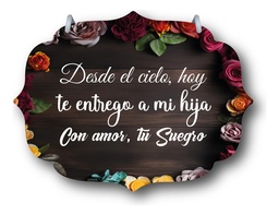 Letrero Pajes Boda Diseño 40x30cm Decoración B1