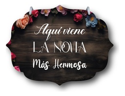 Letrero Pajes Boda Diseño 40x30cm Decoración C7