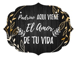 Letrero Cuadro Paje Boda Decoración 40x30cm P10 M1-15