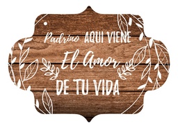 Letrero Cuadro Paje Boda Decoración 40x30cm P09 M3-15