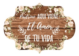 Letrero Cuadro Paje Boda Decoración 40x30cm  P08 M2-15