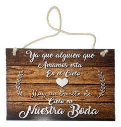 Letrero Cuadro Paje Boda Decoración 40x30cm  P02 C20