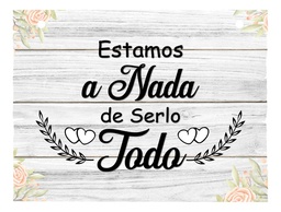 Letrero Cuadro Paje Boda Decoración 40x30cm  P06 B1-4