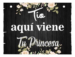 Letrero Cuadro Paje Boda Decoración 40x30cm  P14 N2-13