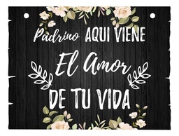 Letrero Cuadro Paje Boda Decoración 40x30cm  P14 N2-15