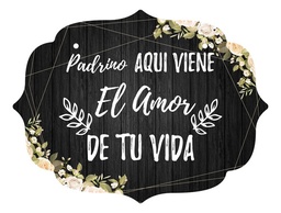 Letrero Cuadro Paje Boda Decoración 40x30cm  P11 M2-15