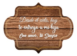 Letrero Cuadro Paje Boda Decoración 40x30cm P13 F20