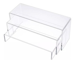 Repisa Exhibidor Acrílico Transparente 40x20x13 Cm (pack 4)