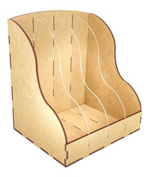 Organizador De Oficina Revistero Madera Mdf 6mm 4 Espacios