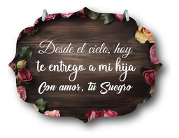 Letrero Pajes Boda Diseño 40x30cm M1 Personalizado