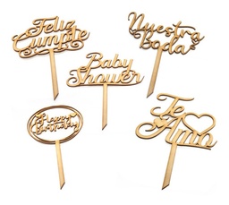 300 Letreros Pintados Pastel Cake Topper Variedad Fiesta