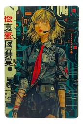 Cuadro Anime Cyber Punk Girl Impresión Directa Mdf 6mm M03