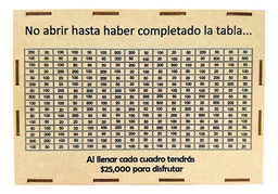 Alcancía Caja Meta 25 Mil Reto De Ahorro Dinero Finanzas Mdf