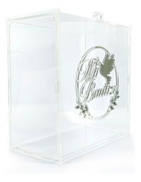 Caja Buzón Sobres Alcancía Mi Bautizo Años Plata Acrilico