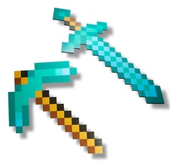Espada Y Pico Para Minecraft Cuadro Decorativo Mdf 6mm