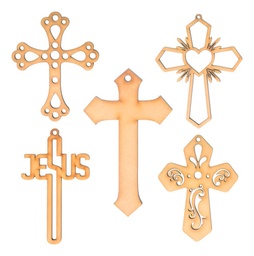 Cruz Mdf Recuerdo Bautizo Primera Comunión  - Pack 50