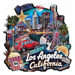 Los Angeles California Imán Magneto Refri Souvenir  M2