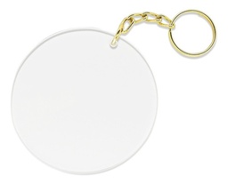 Llaveros De Acrilico Redondos 6cm 20 Pzs  Herraje Oro 2mm