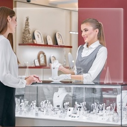 Mampara De Protección Acrílico 120x80cm Ventana 30x10 Cm