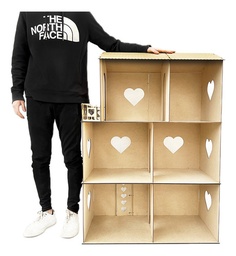 [MLM1994301299] Casa De Muñecas Para Barbie Grande 3 Pisos 29cm Con Muebles