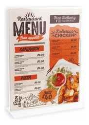 [MLM2105566937] Porta Menú Acrílico Doble Vista Carta Vertical - Pack 25