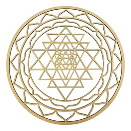 Sri Yantra Cuadro Geometría Sagrada Decoración Hogar 30x27 Natural