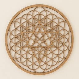 Merkaba Cuadro Geometría Sagrada Decoración Hogar 30x27 Natural