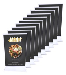 [MLMU3298561507] Porta Menú Menu Folleto Restaurante 14x10.5 2mm Pack 10 Transparente