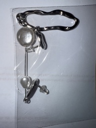 [Gp32] Arete plateado perla