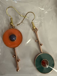 [Gp40] Arete zafiro naranja y verde