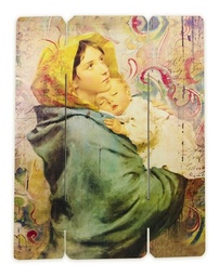 Cuadro Madona Con Niño Dios Impresión Directa Mdf 60x77cm
