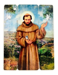 Cuadro Francisco De Asís Impresión Directa Mdf 60x77cm