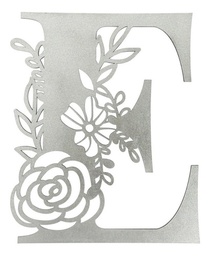 Letras Mdf Flores Corte Laser 30 Cm 3mm Plata (pack 5)