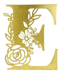 Letras Mdf Flores Corte Laser 30 Cm 3mm Dorado