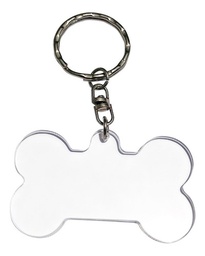Llaveros Acrílico Forma Hueso Pack 50 Pzs 6x3.5cm Sin Herraj