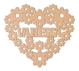 Cuadro Nombre Personalizado Flores San Valentin - 30x26 Cm