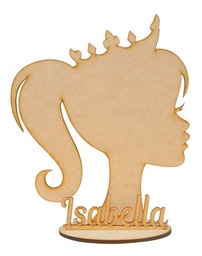Cabeza Centro Mesa Barbie - Nombre Personalizado Pack 10
