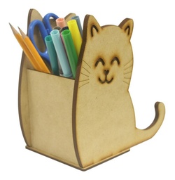 Portalápices Lapicero Colores Arte Gatito Mdf 3mm
