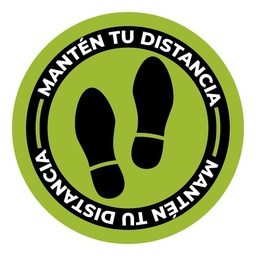Calcomanías Piso Sana Distancia Uso Rudo 25cm - Pack 12