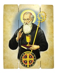 Cuadro San Benito De Nursía Impresión Directa Mdf 30x25cm
