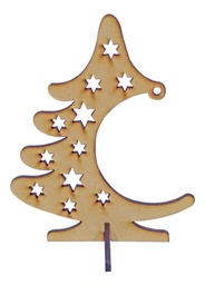 Árbol Pino Navideño Mod.1 Estrellas 12cm Mdf3mm 10 Pzs.