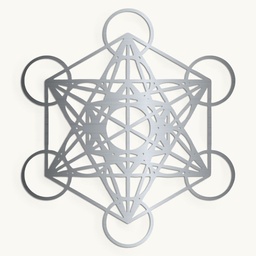 Cuadro Cubo Metatron Muro Pared Decoración 30x27 Oro/plata